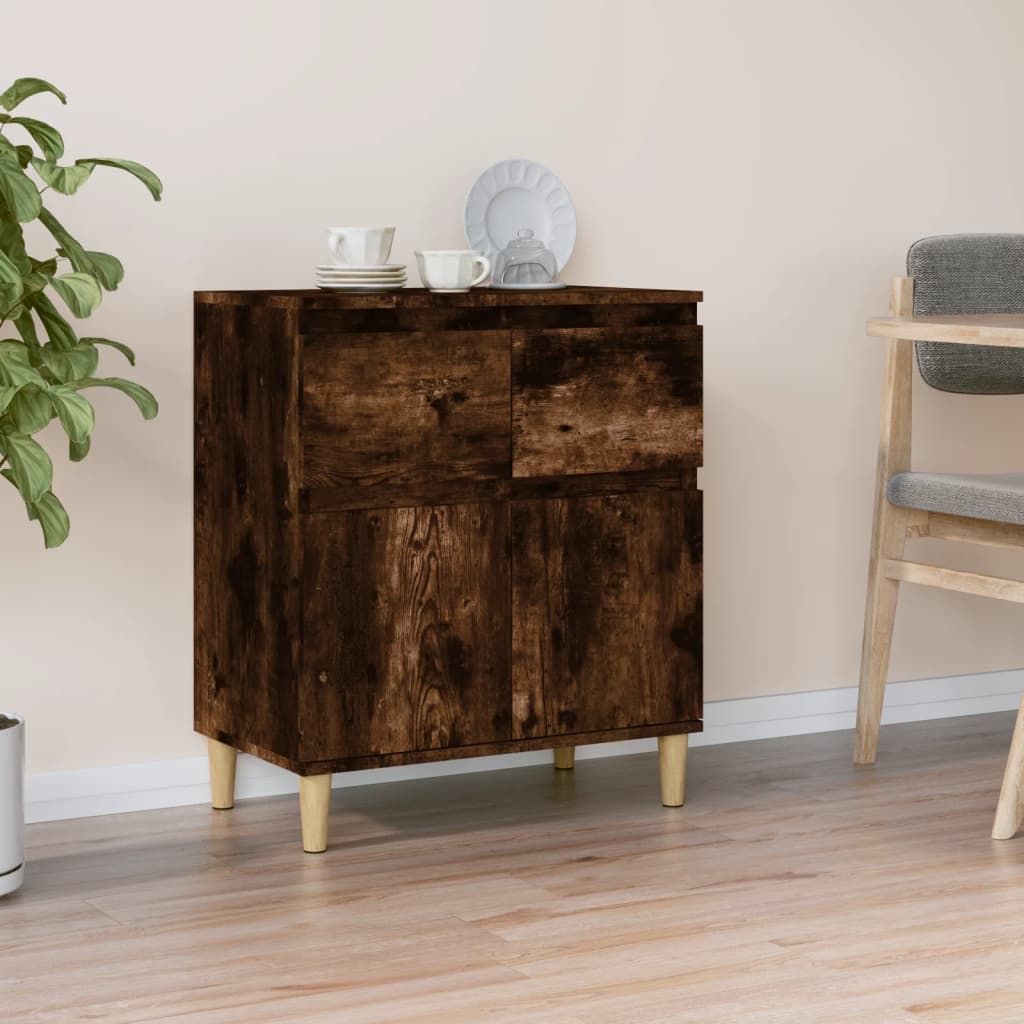 skænk 60x35x70 cm konstrueret træ røget egetræsfarve