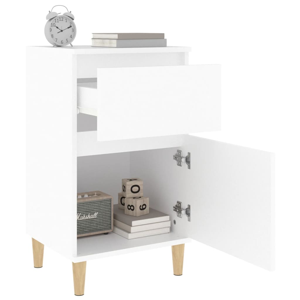 sengebord 40x35x70 cm hvid