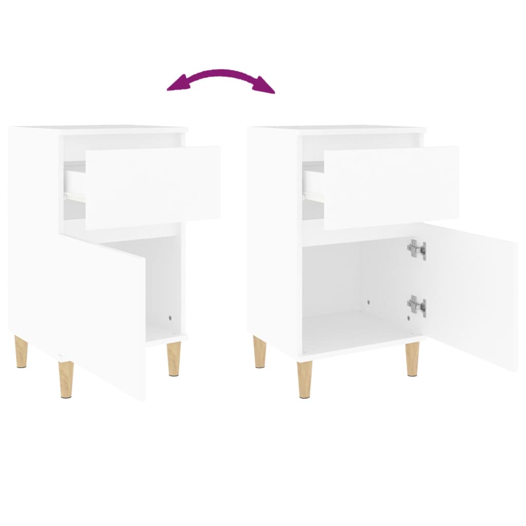 sengeborde 2 stk. 40x35x70 cm hvid