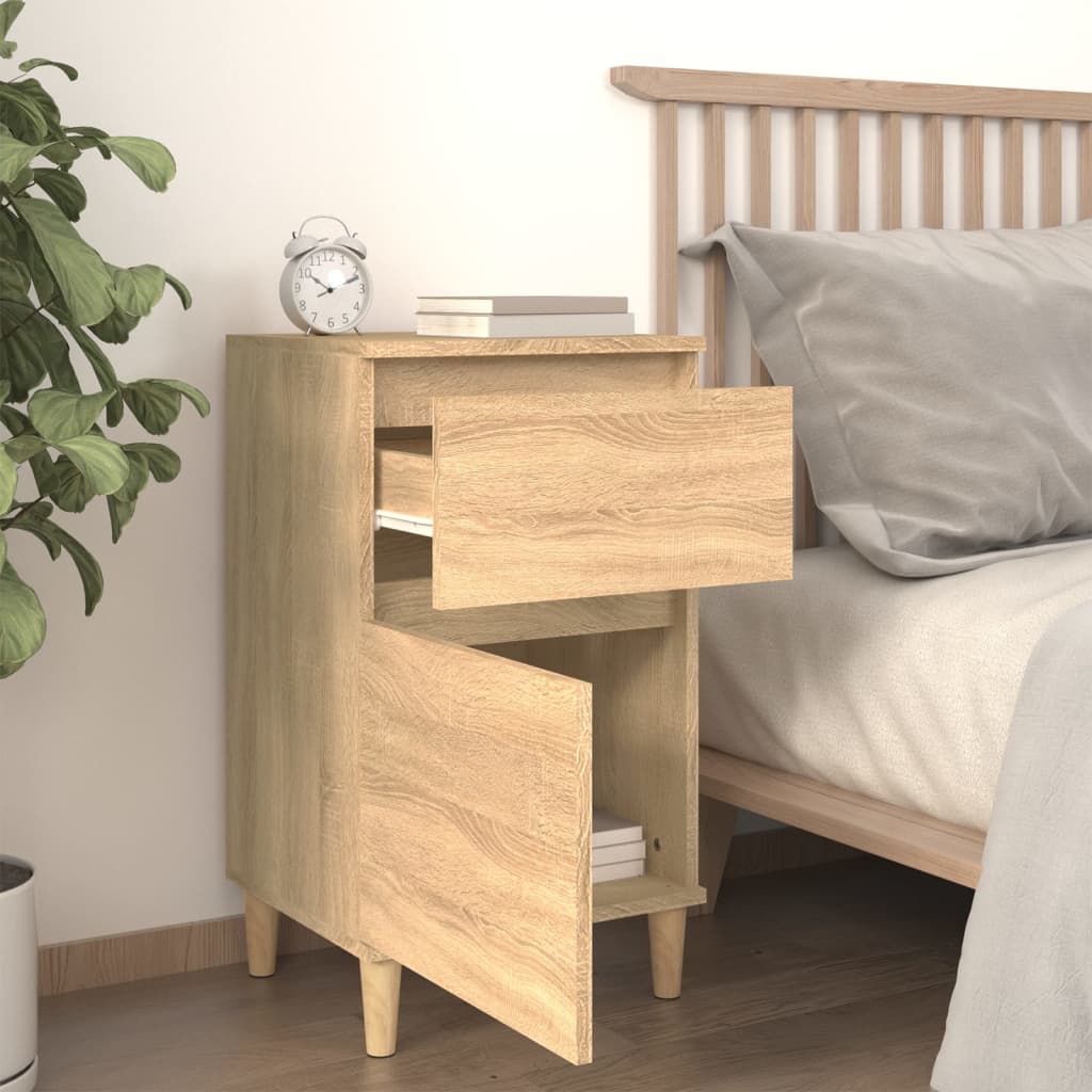sengeborde 2 stk. 40x35x70 cm sonoma-eg