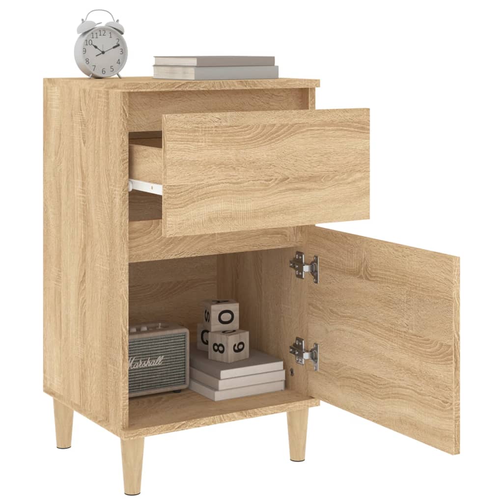 sengeborde 2 stk. 40x35x70 cm sonoma-eg
