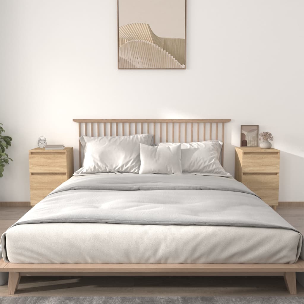 sengeborde 2 stk. 40x35x70 cm sonoma-eg