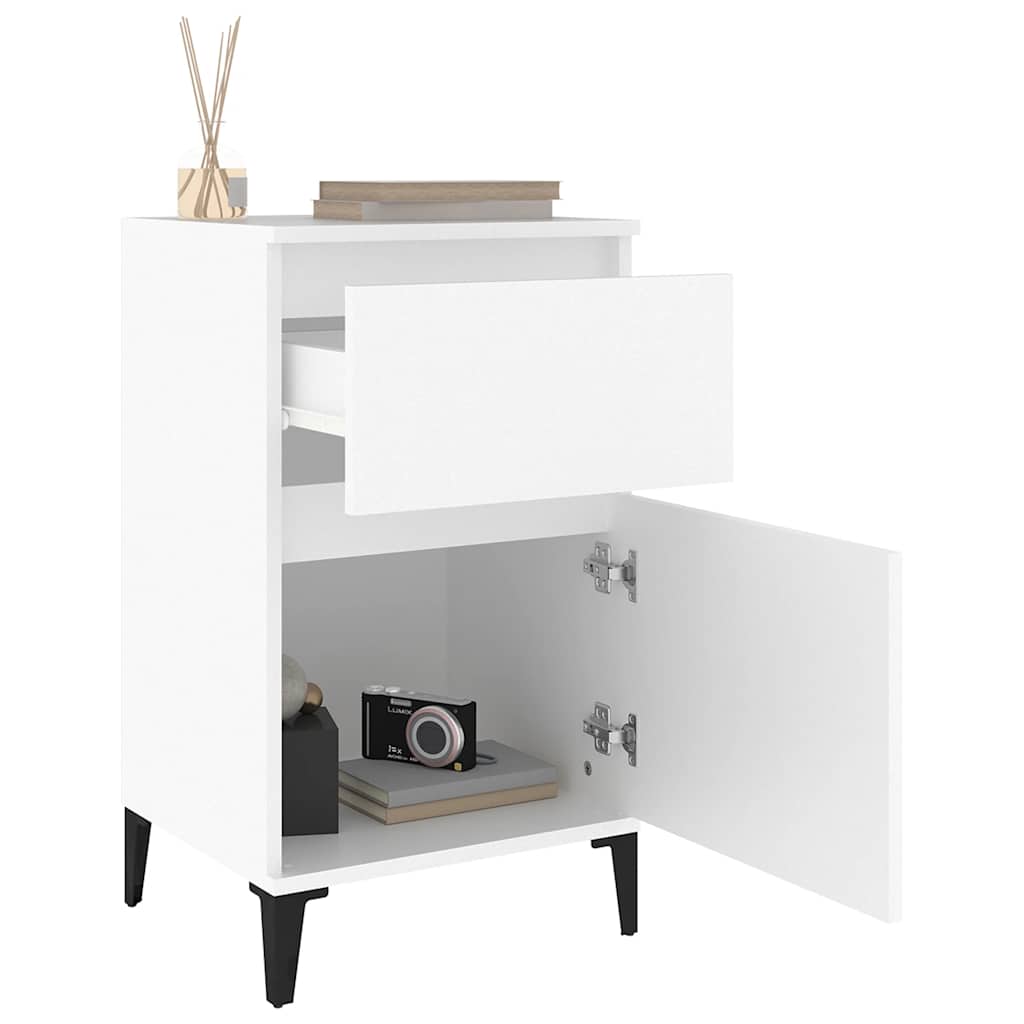sengebord 40x35x70 cm hvid