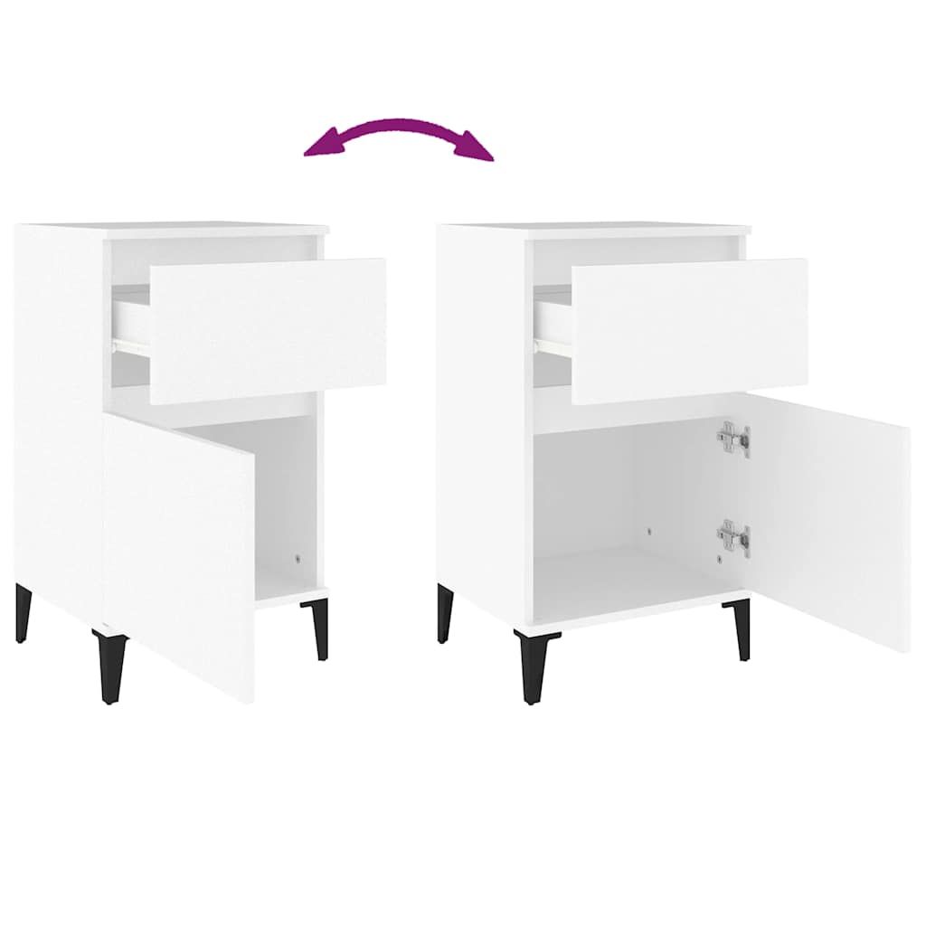 sengebord 40x35x70 cm hvid