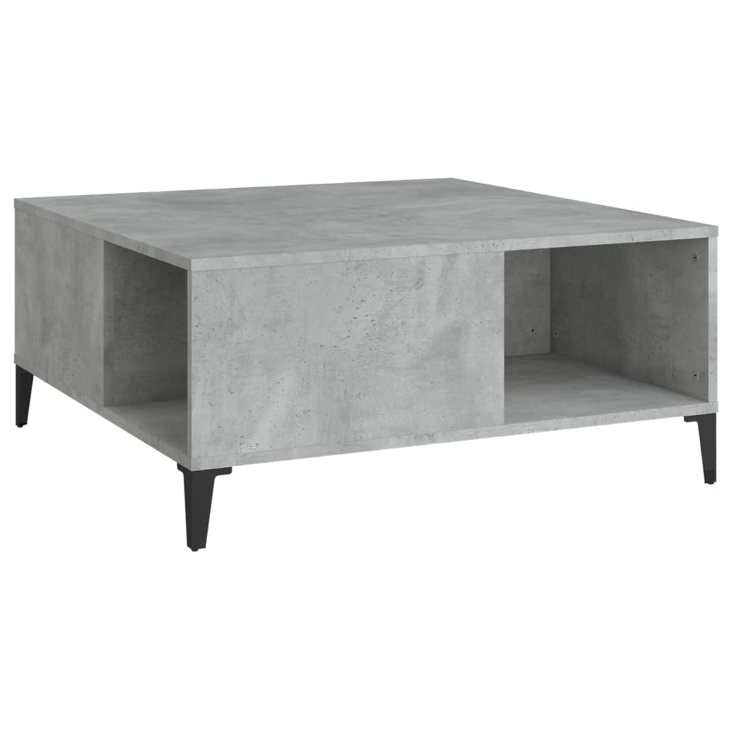 sofabord 80x80x36,5 cm konstrueret træ betongrå