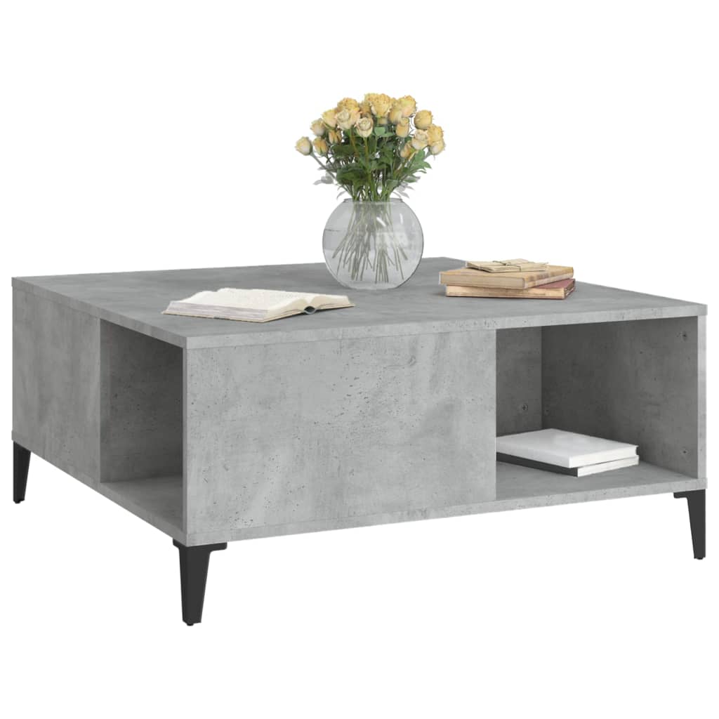 sofabord 80x80x36,5 cm konstrueret træ betongrå