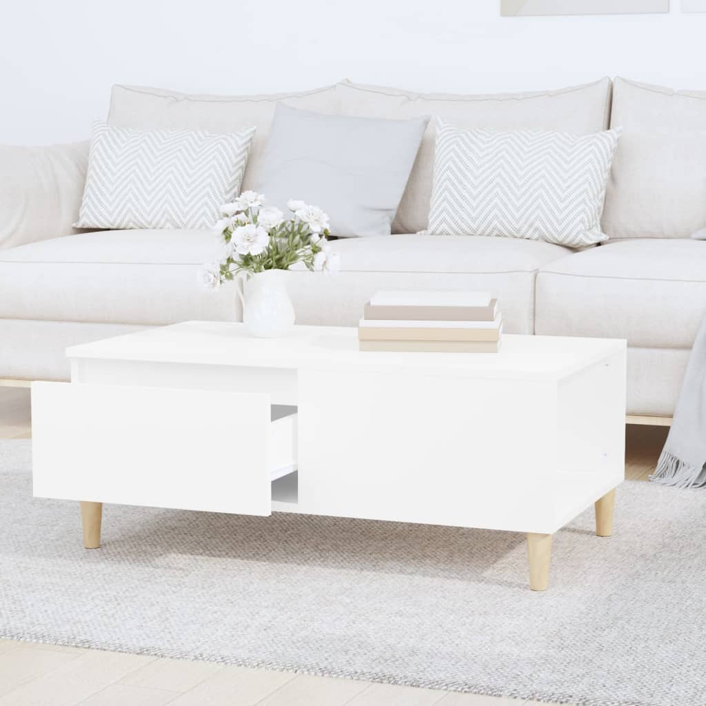 sofabord 90x50x36,5 cm konstrueret træ hvid