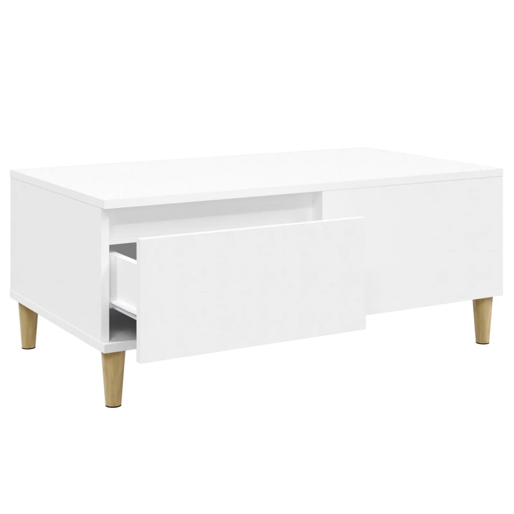 sofabord 90x50x36,5 cm konstrueret træ hvid