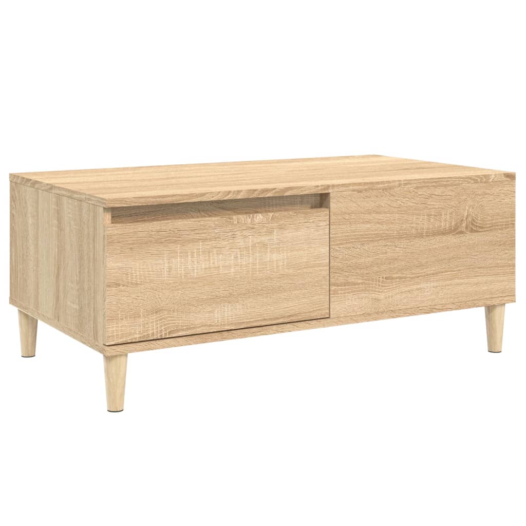 sofabord 90x50x36,5 cm konstrueret træ sonoma-eg