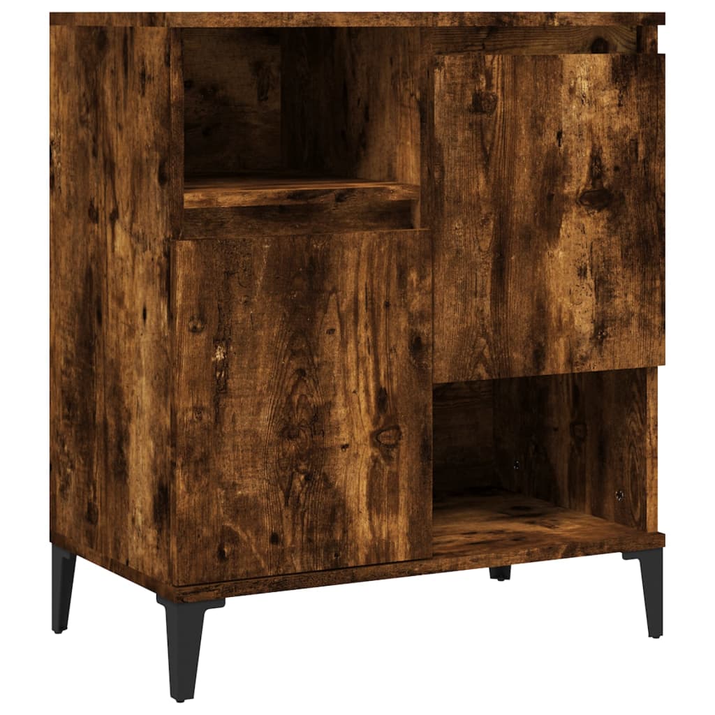 skænk 60x35x70 cm konstrueret træ røget egetræsfarve