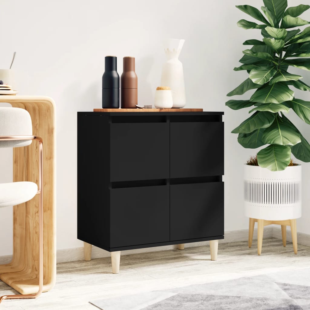 skænk 60x35x70 cm konstrueret træ sort