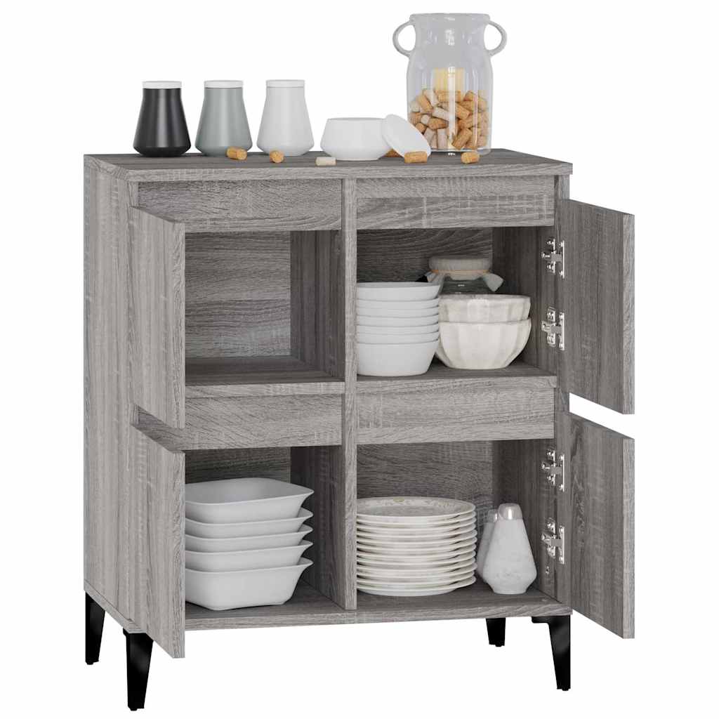 skænk 60x35x70 cm konstrueret træ grå sonoma-eg