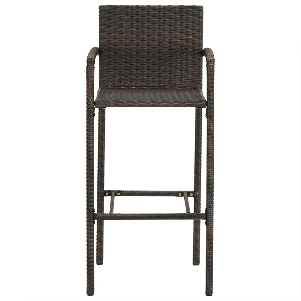 barstole 2 stk. polyrattan brun