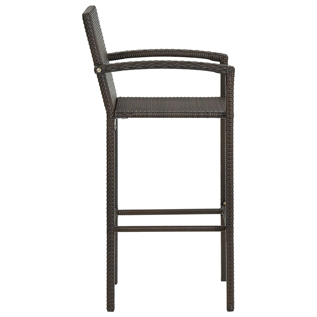 barstole 2 stk. polyrattan brun