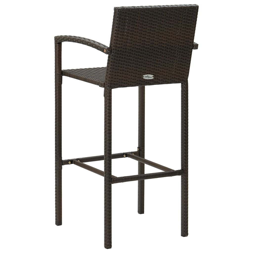 barstole 2 stk. polyrattan brun