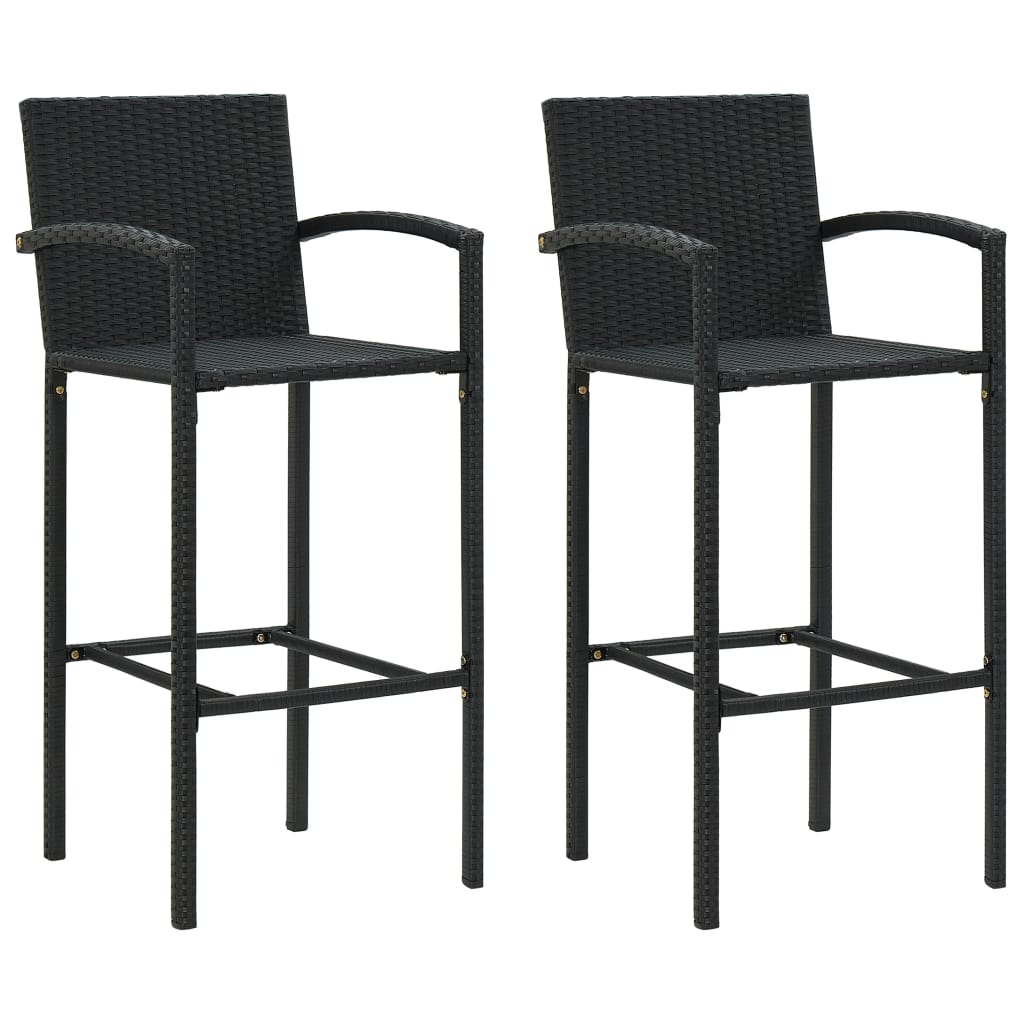 barstole 2 stk. polyrattan sort