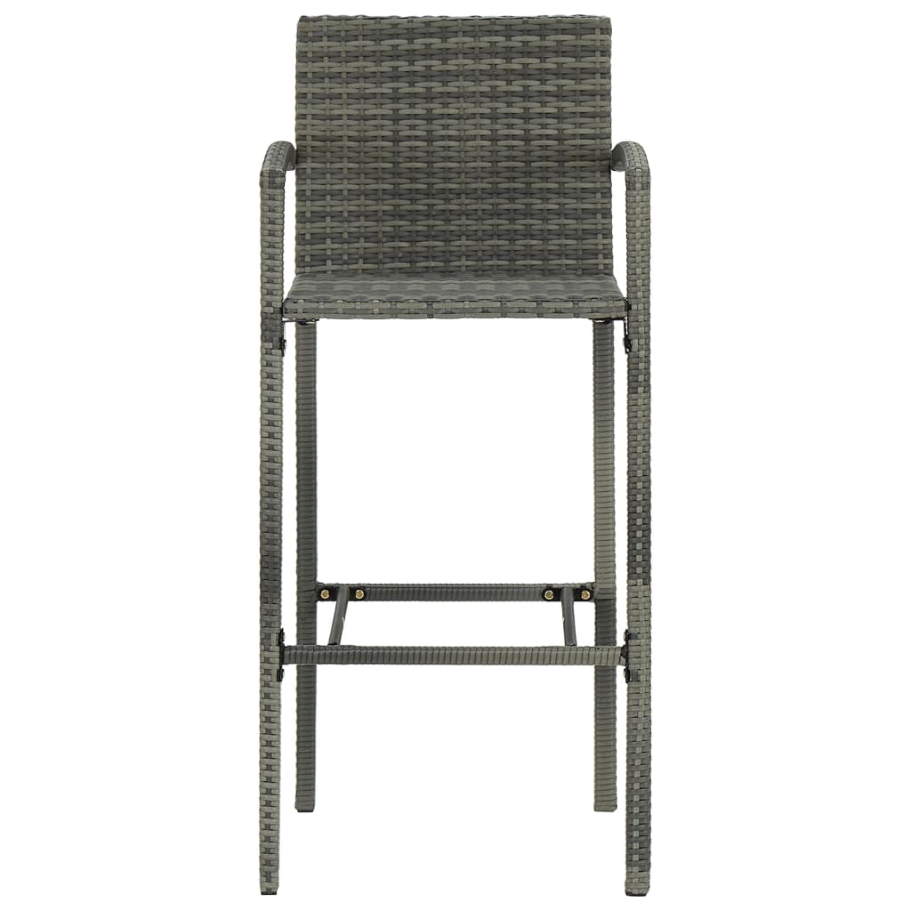 barstole 2 stk. polyrattan grå