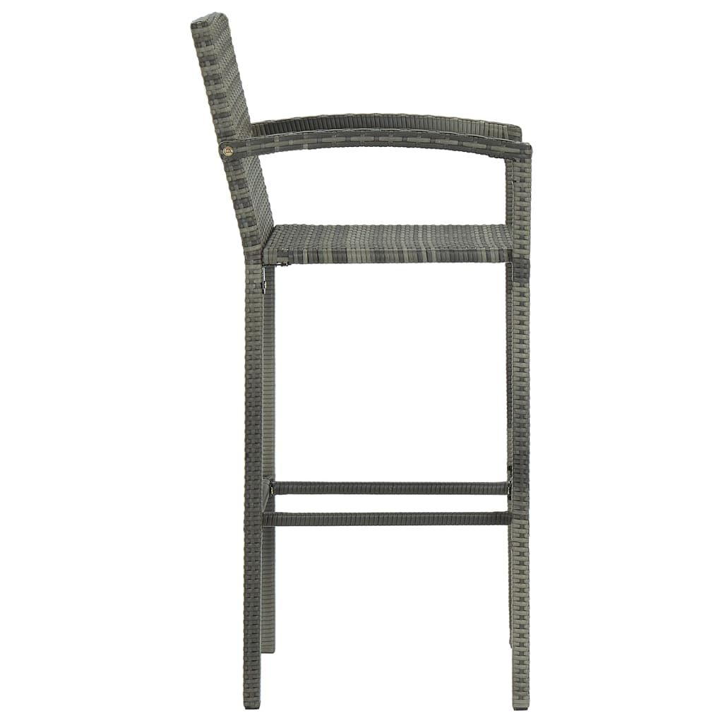 barstole 2 stk. polyrattan grå