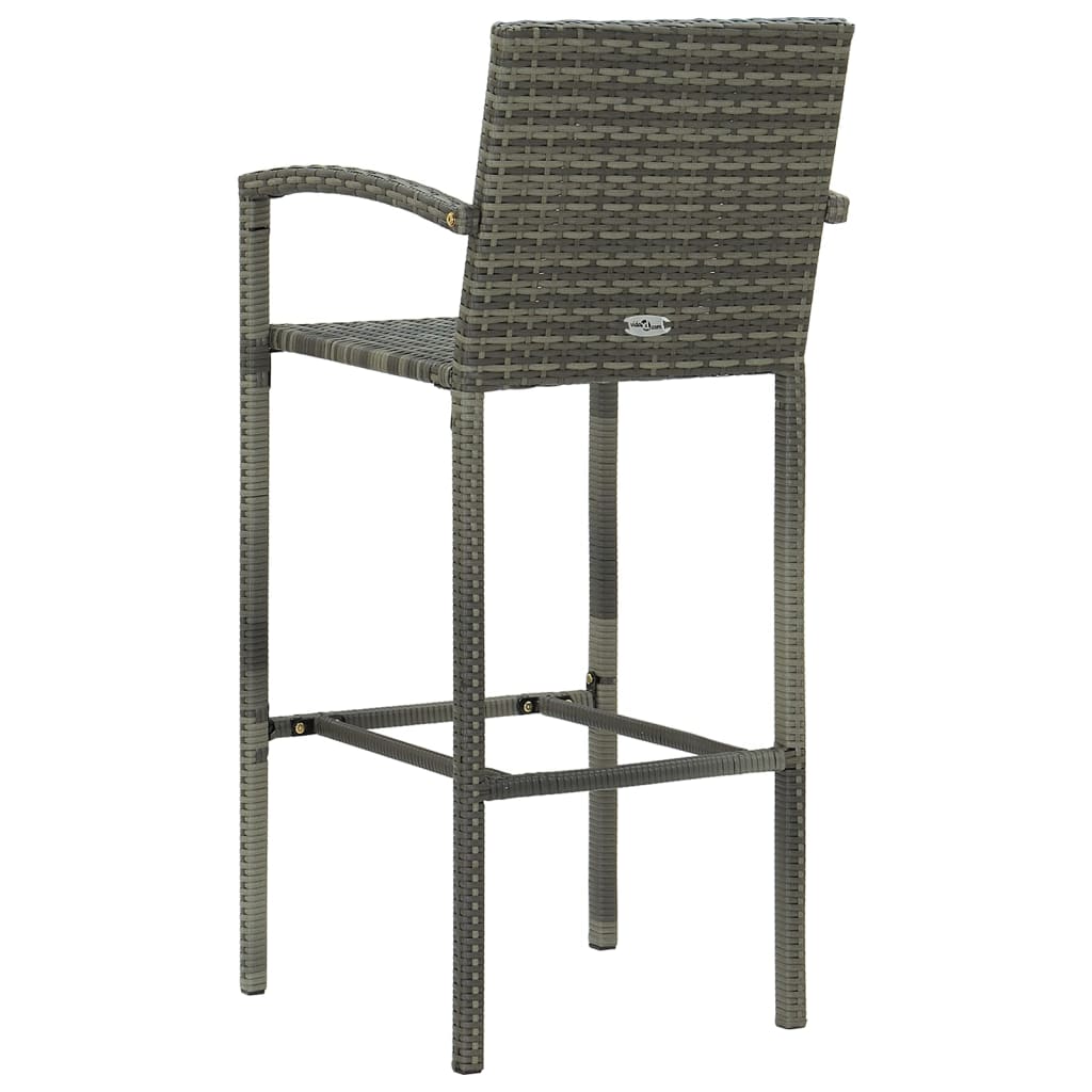 barstole 2 stk. polyrattan grå