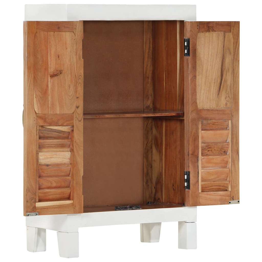 skab 55x30x90 cm massivt akacietræ hvid