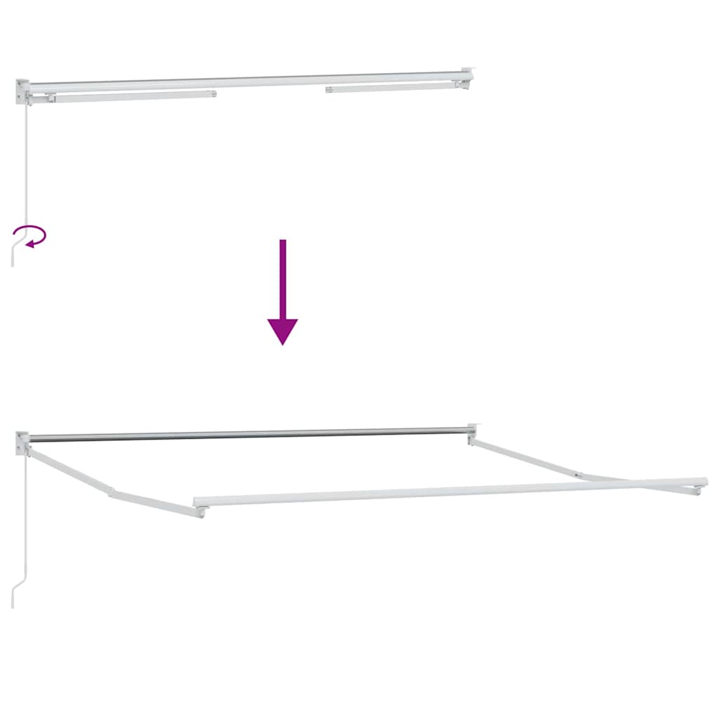 Udtrækkelig markisedel Hvid 300 x 250 cm Aluminium