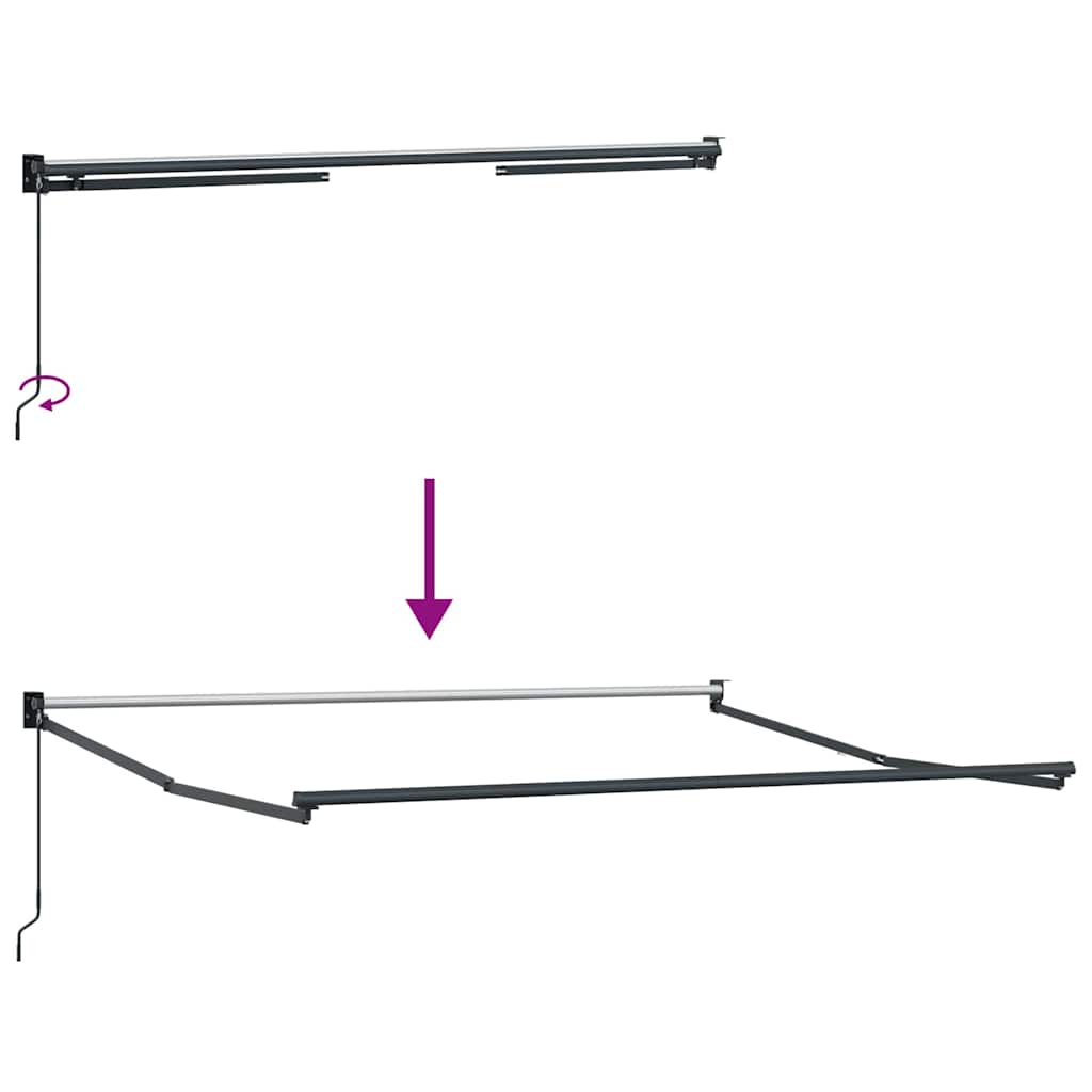 Udtrækkelig markisedel Antracit 350 x 250 cm Aluminium