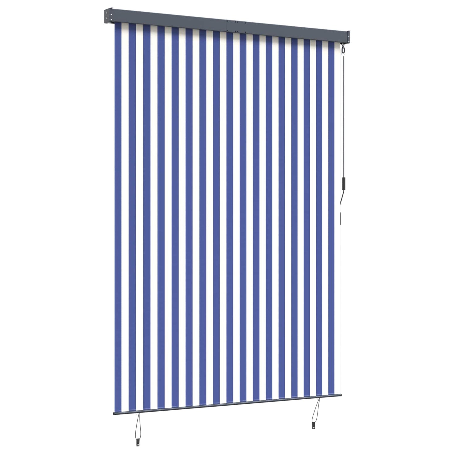 Rullegardin Blå og Hvid 180 x 250 cm Stof og Aluminium