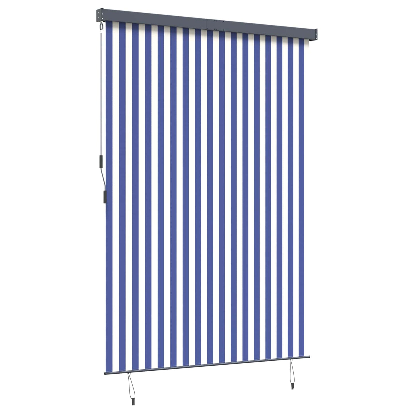 Rullegardin Blå og Hvid 180 x 250 cm Stof og Aluminium