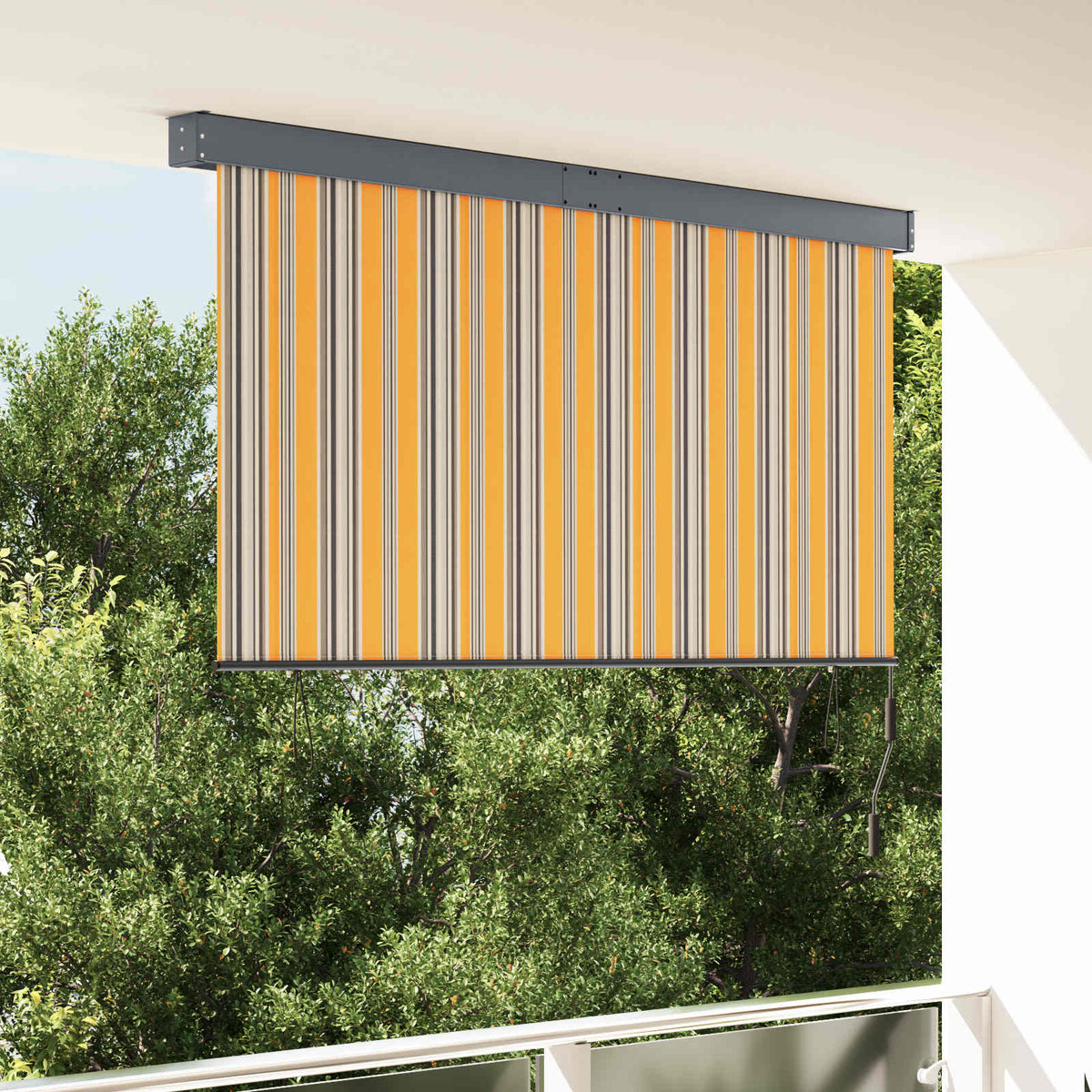 Rullegardin Gul og Blå 180 x 250 cm Stof og Aluminium
