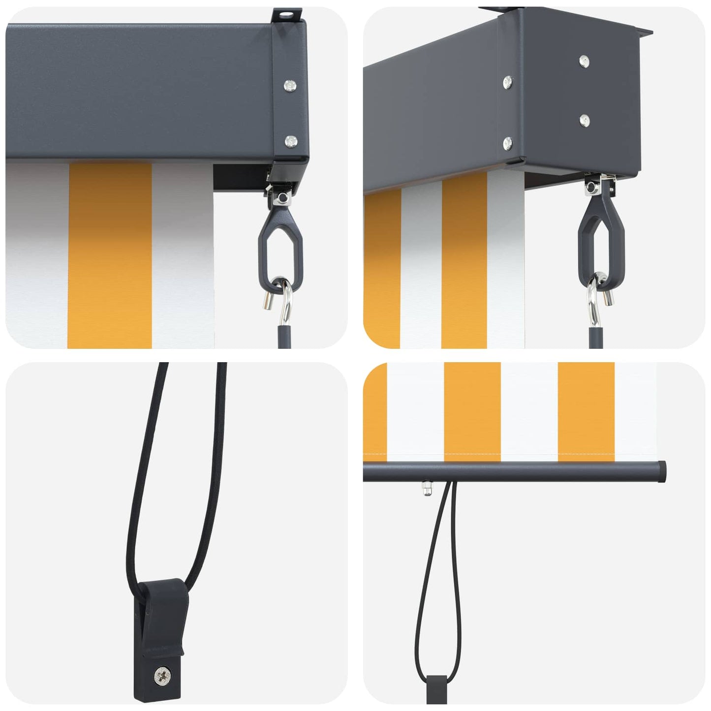 Rullegardin Hvid og Orange 180 x 250 cm Stof og Aluminium