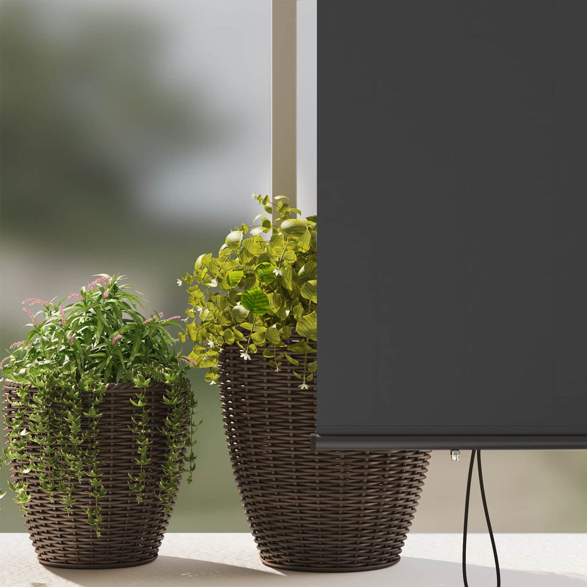 Rullegardin Antracit 180 x 250 cm Stof og Aluminium