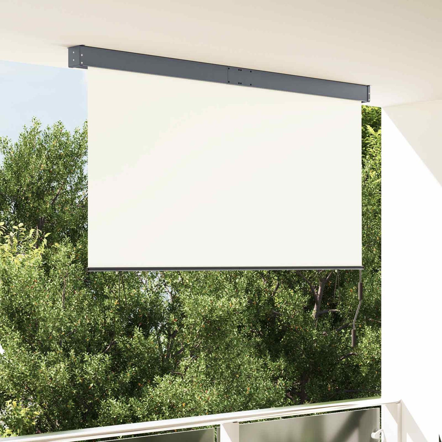 Rullegardin Cremefarvet 180 x 250 cm Stof og Aluminium