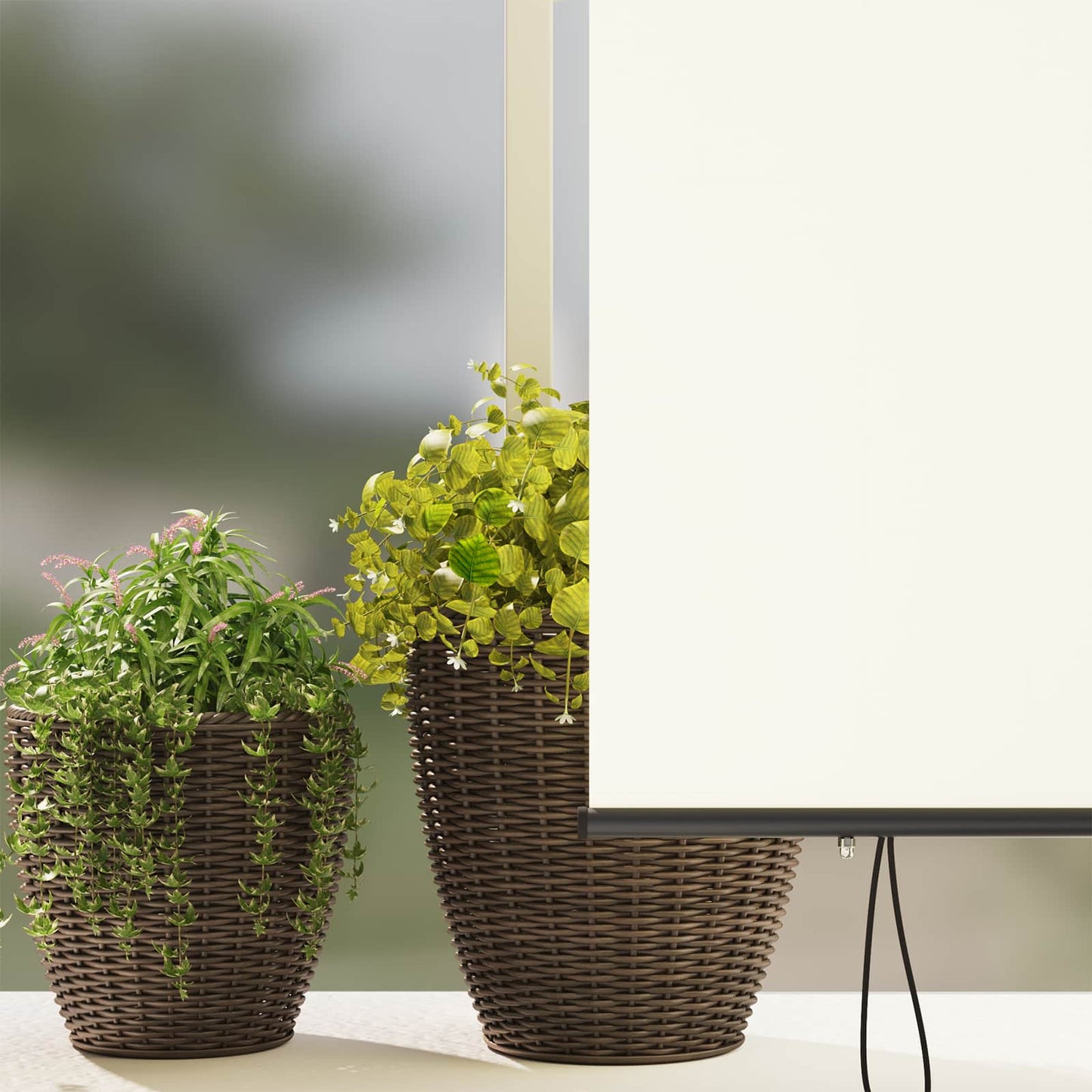Rullegardin Cremefarvet 180 x 250 cm Stof og Aluminium