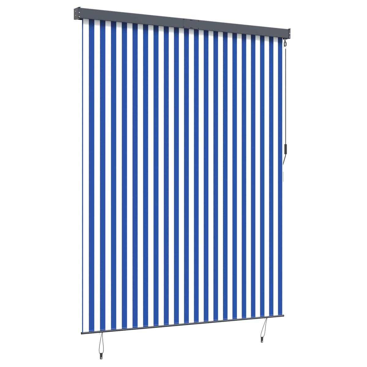 Rullegardin Blå og Hvid 200 x 250 cm Stof og Aluminium