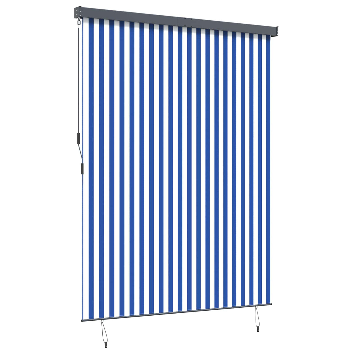 Rullegardin Blå og Hvid 220 x 250 cm Stof og Aluminium