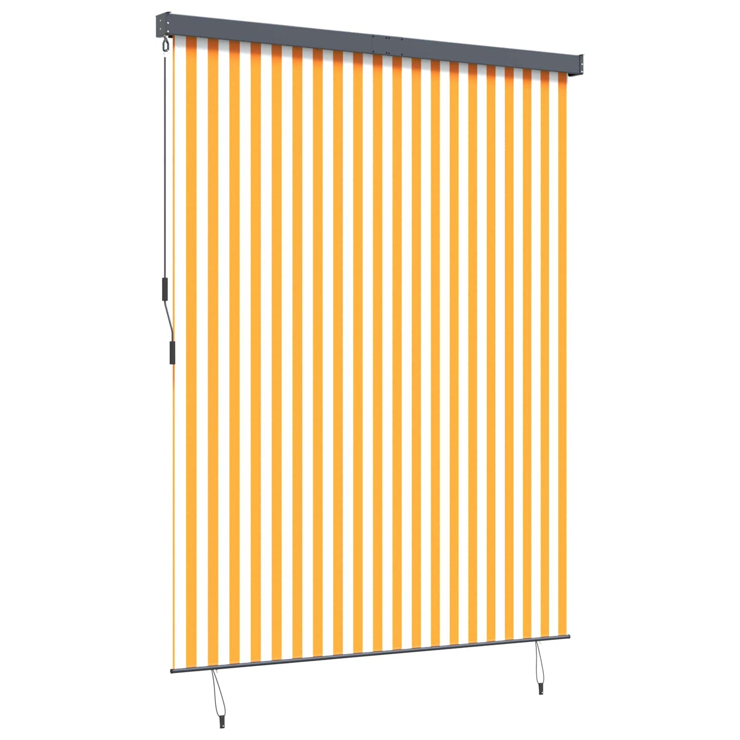 Rullegardin Hvid og Orange 220 x 250 cm Stof og Aluminium