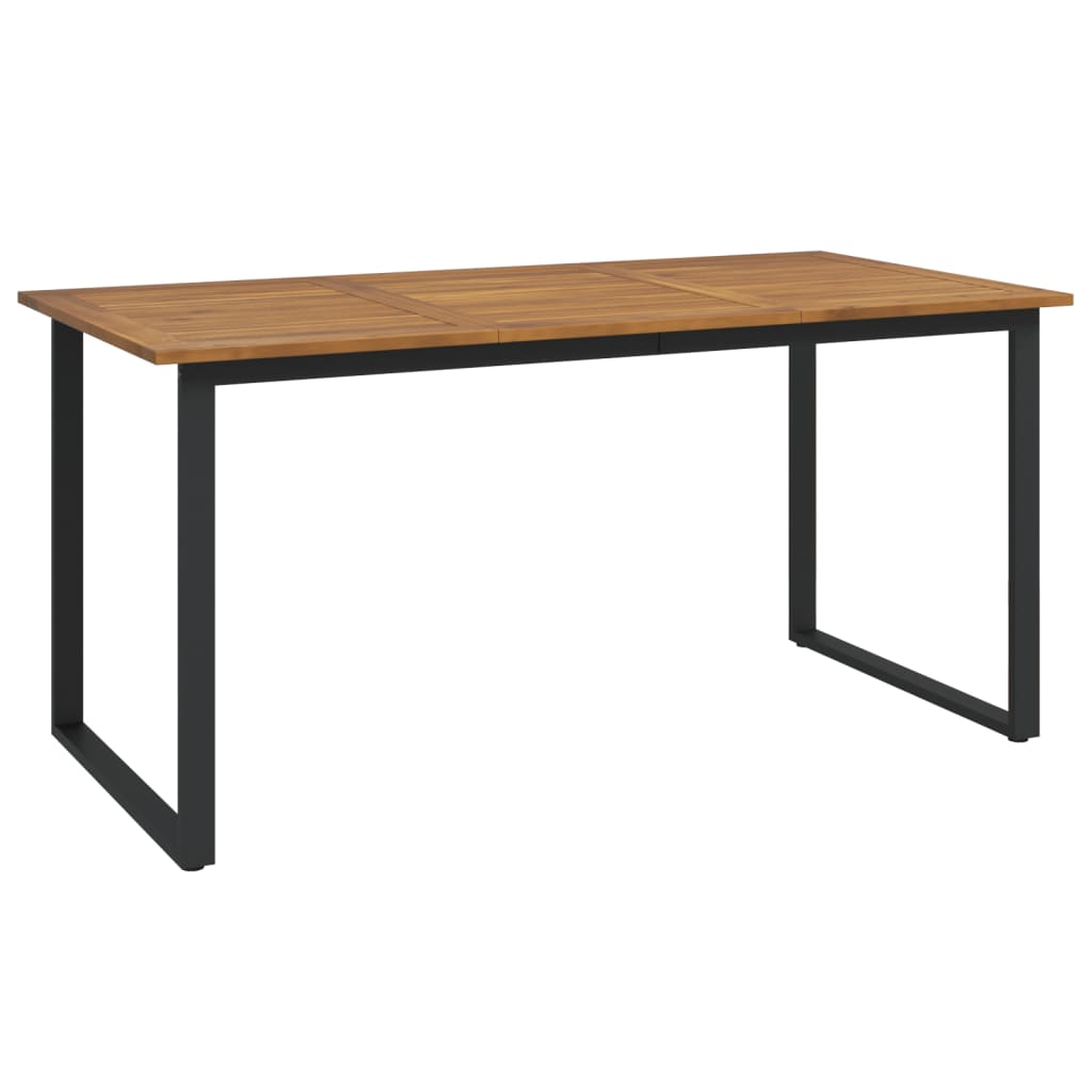havebord med U-formede ben 160x80x75 cm massivt akacietræ