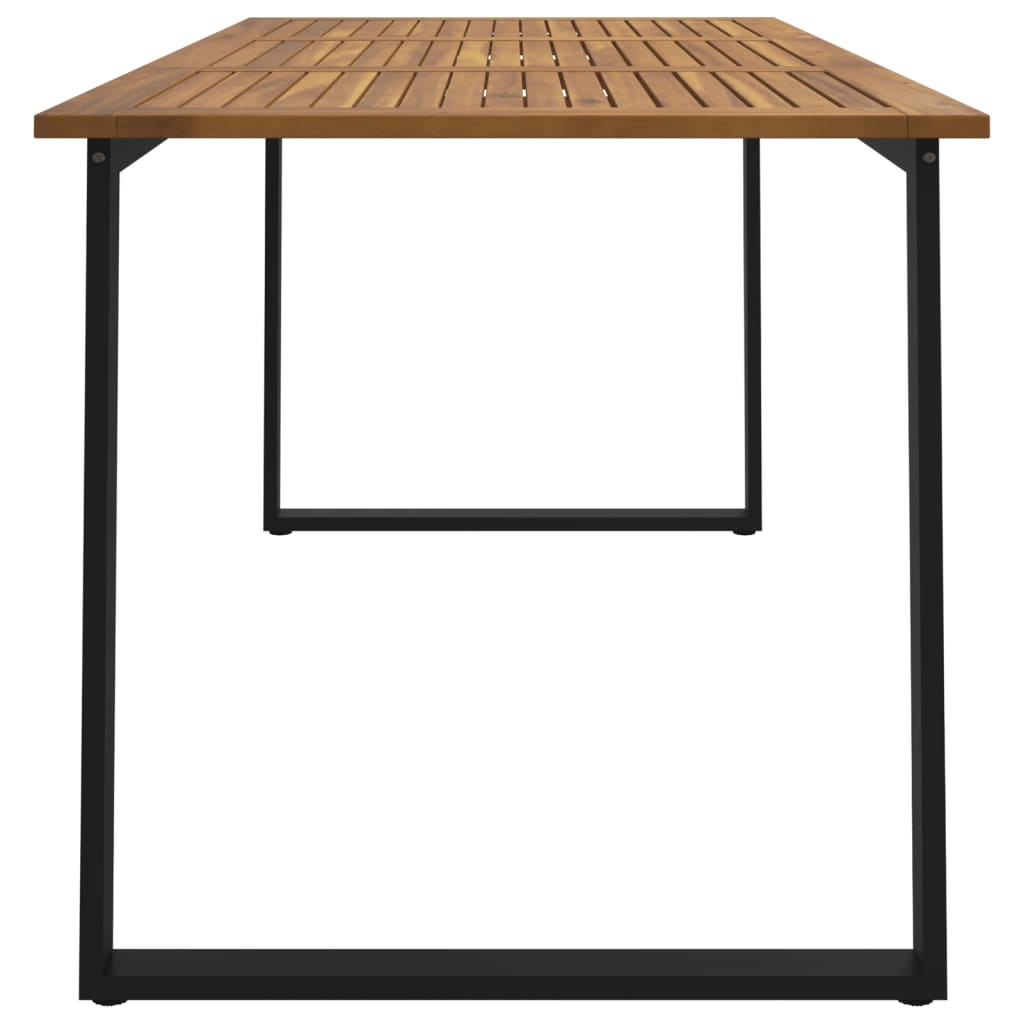 havebord med U-formede ben 160x80x75 cm massivt akacietræ