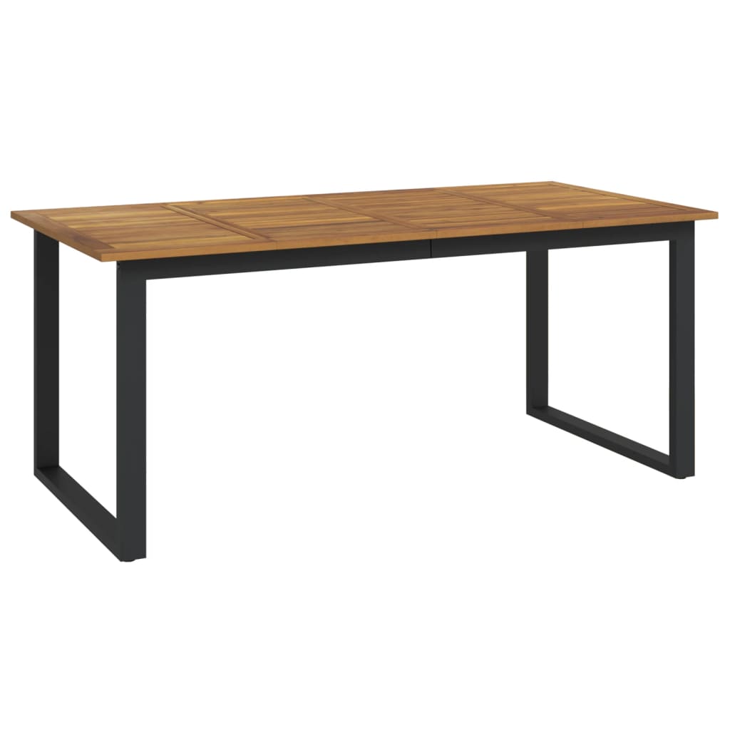 havebord med U-formede ben 180x90x75 cm massivt akacietræ