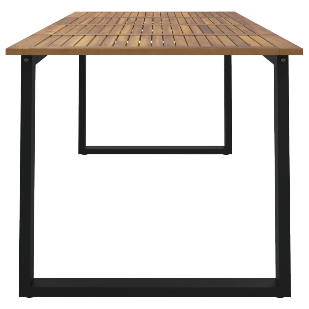 havebord med U-formede ben 180x90x75 cm massivt akacietræ