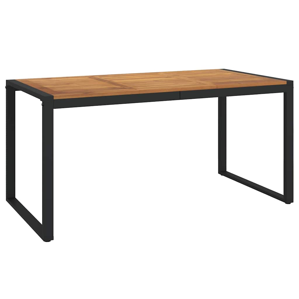 havebord med U-formede ben 160x80x75 cm massivt akacietræ