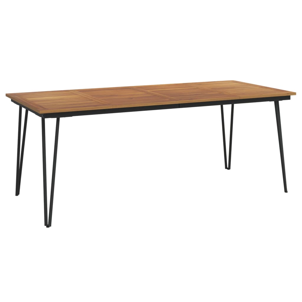 havebord med hairpin-bordben 200x90x75 cm massivt akacietræ