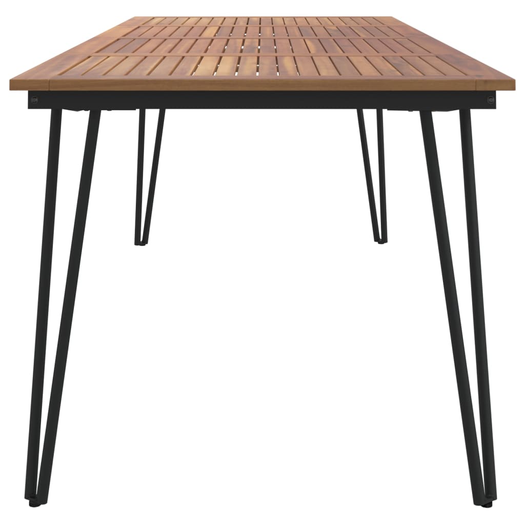 havebord med hairpin-bordben 200x90x75 cm massivt akacietræ