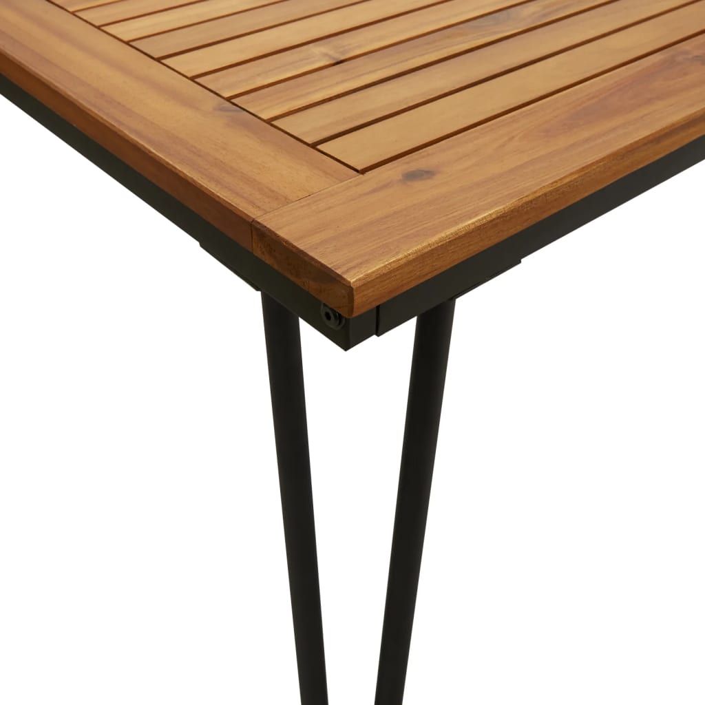 havebord med hairpin-bordben 200x90x75 cm massivt akacietræ