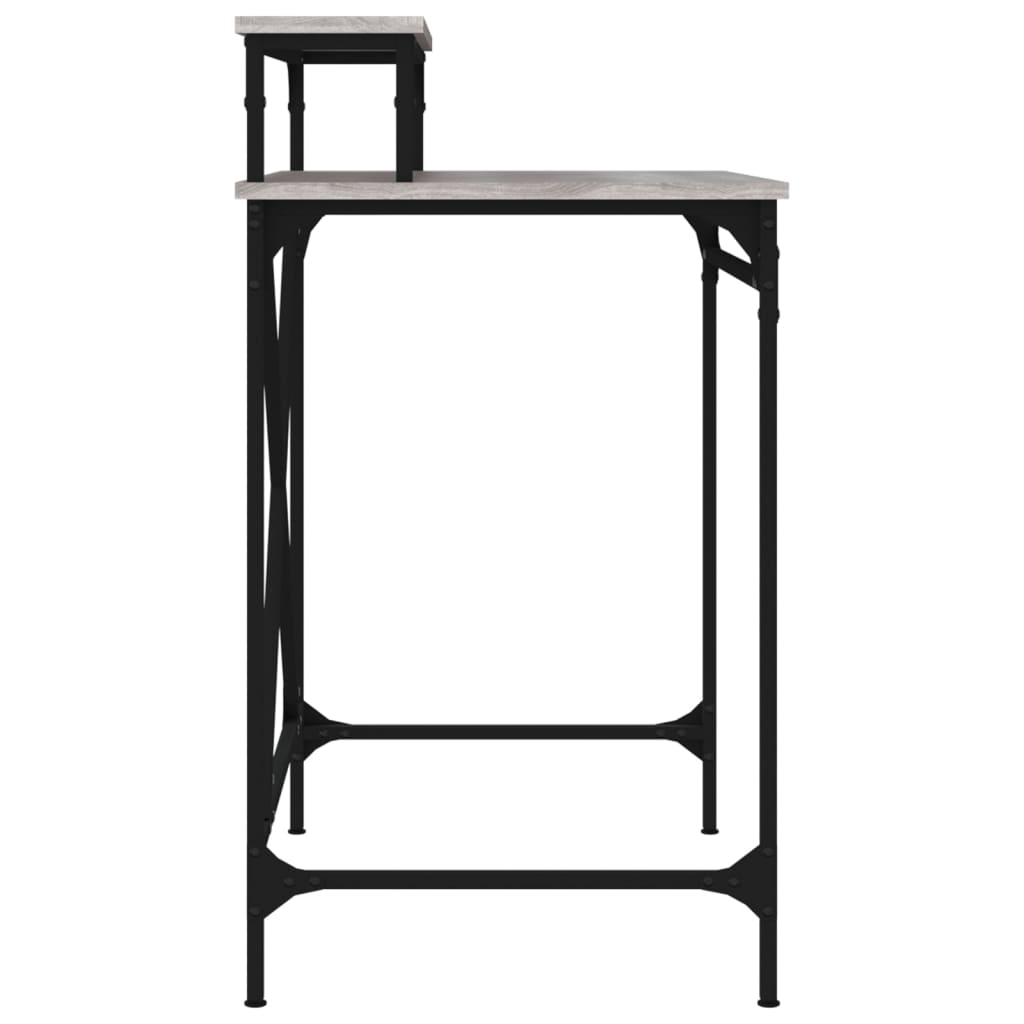 skrivebord 80x50x90 cm konstrueret træ og jern grå sonoma-eg