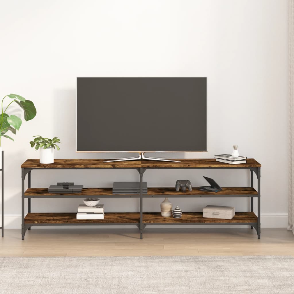 tv-bord 160x30x50 cm konstrueret træ røget egetræsfarve