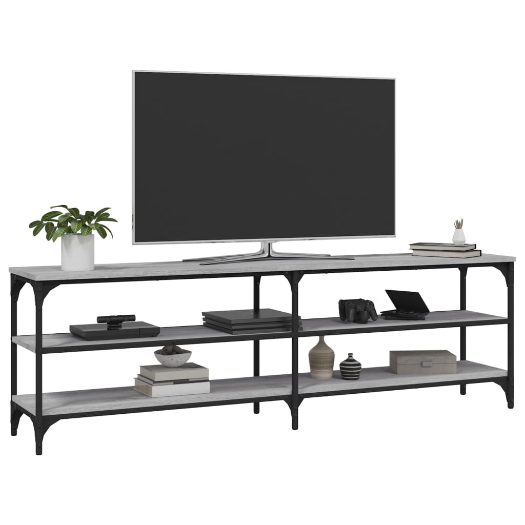 tv-bord 160x30x50 cm konstrueret træ grå sonoma-eg