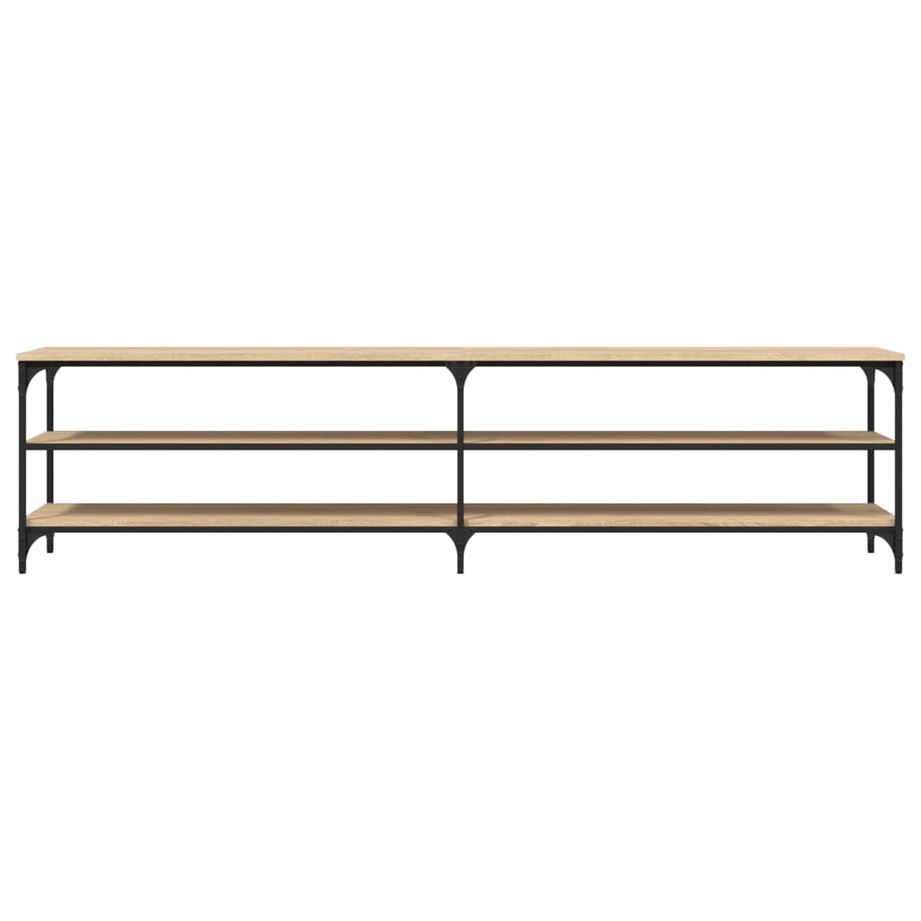 tv-bord 200x30x50 cm konstrueret træ og metal sonoma-eg