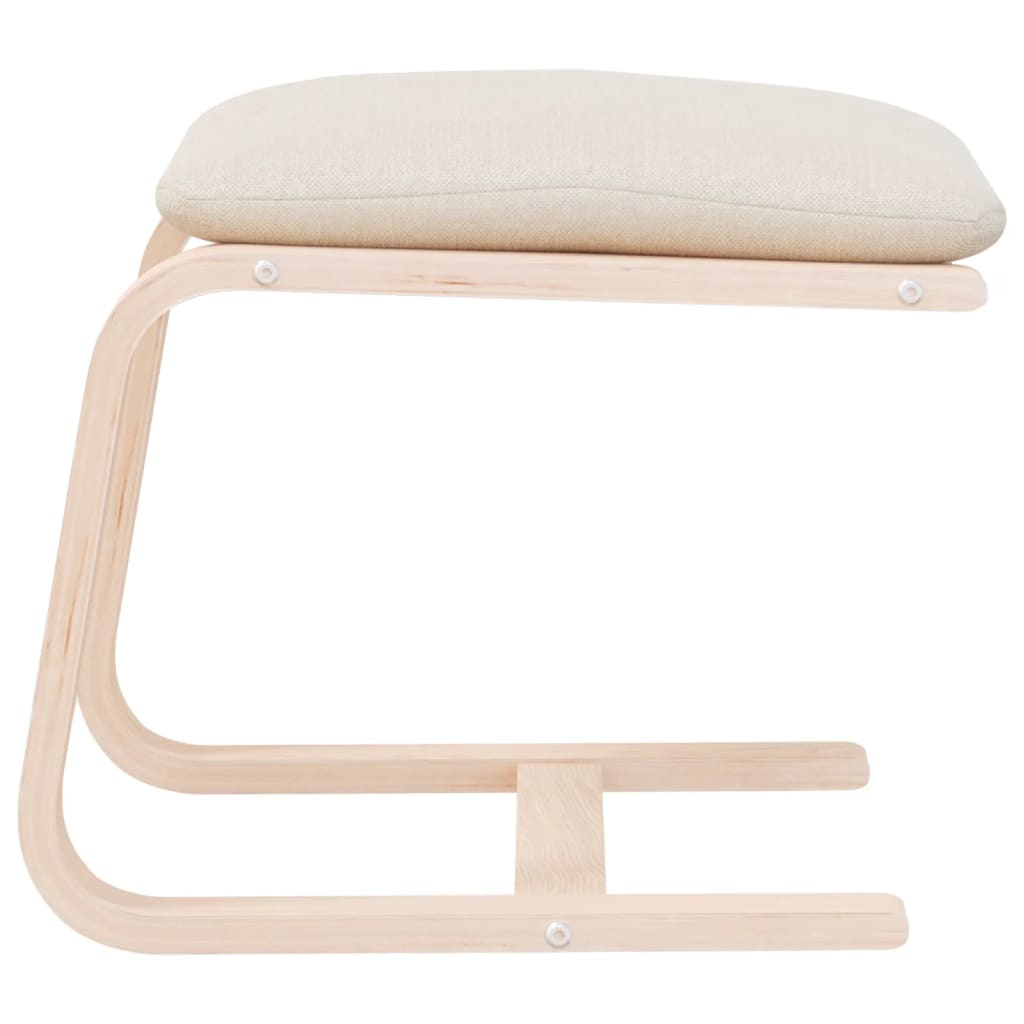 fodskammel 51x41x40 cm stof cremefarvet