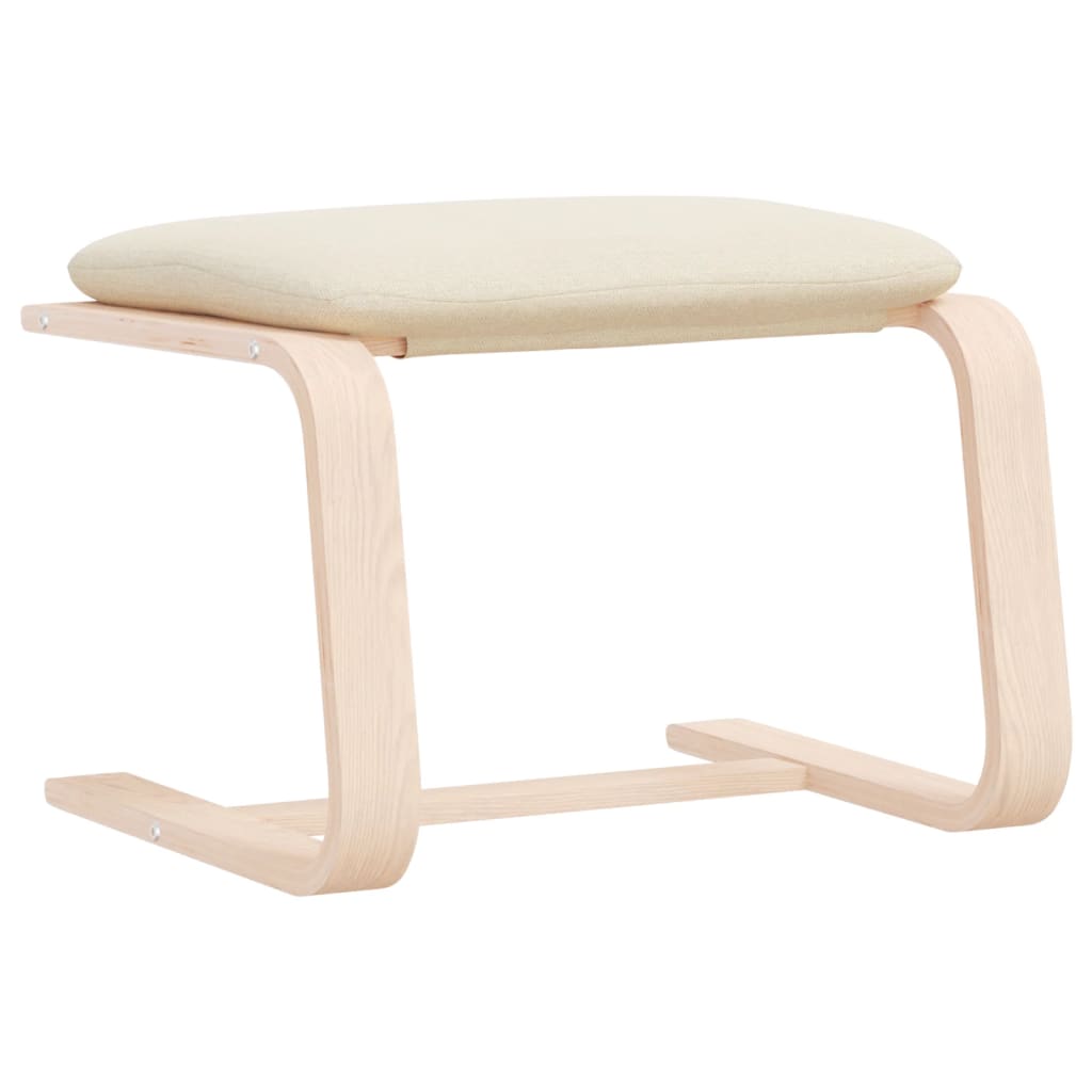 fodskammel 51x41x40 cm stof cremefarvet